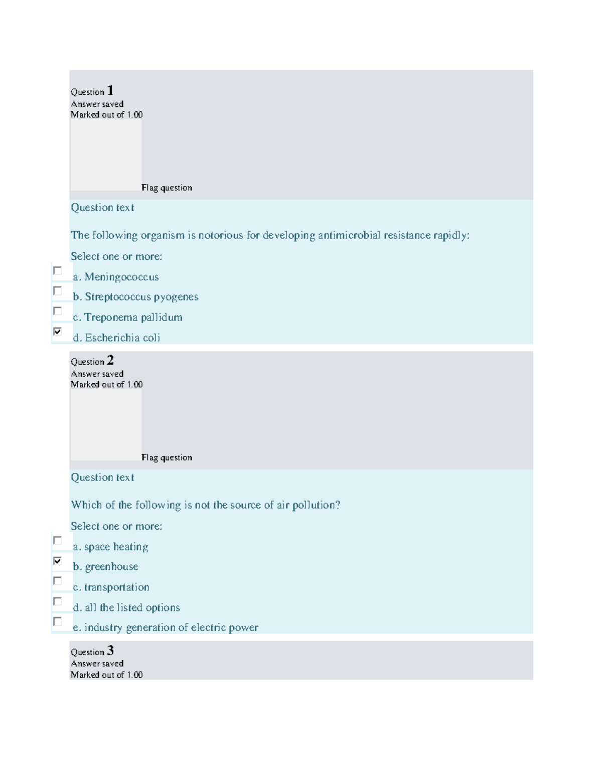 Pharmacology Exam 2017 January Intake - Question 1 Answer saved Marked ...