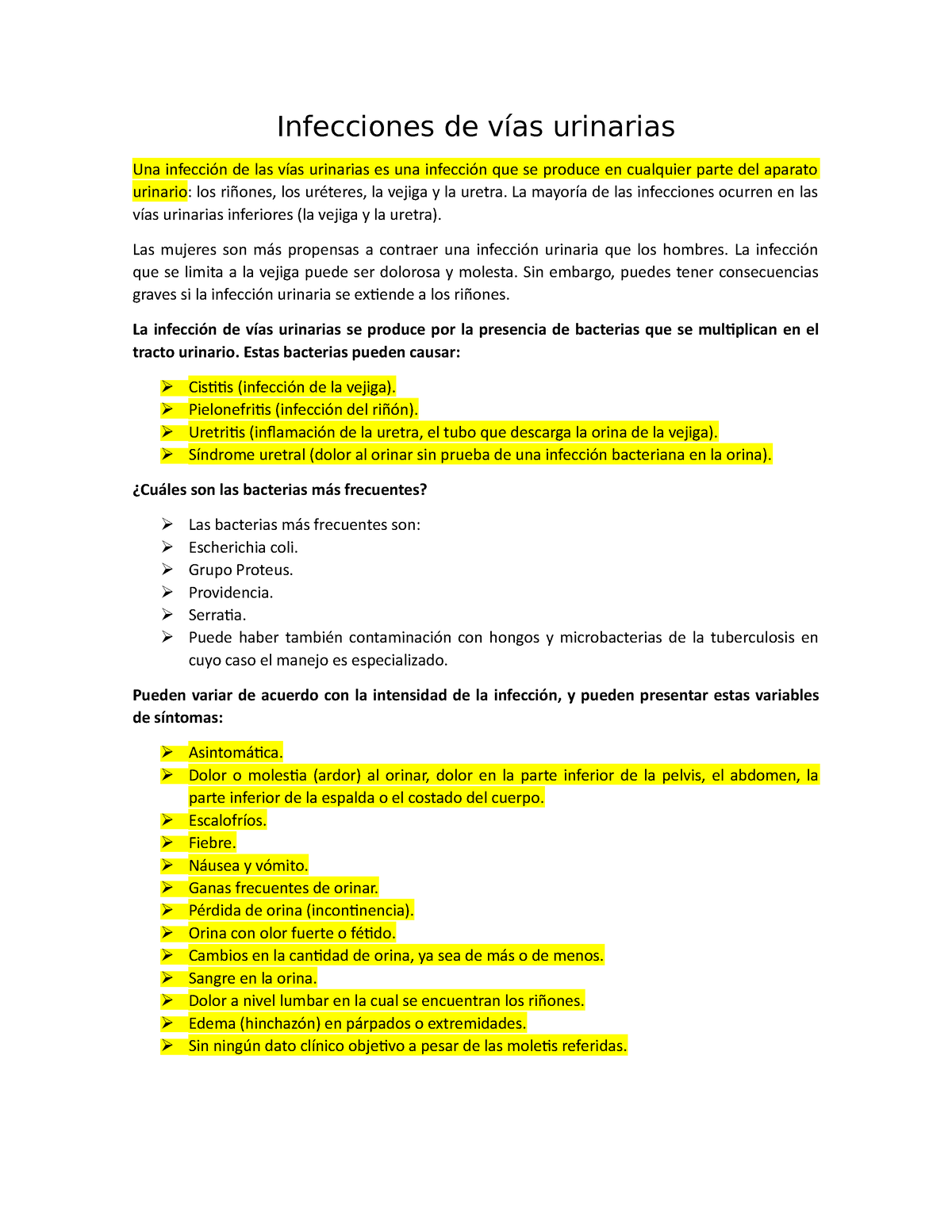 Infecciones De Vías Urinarias - Infecciones De Vías Urinarias Una ...