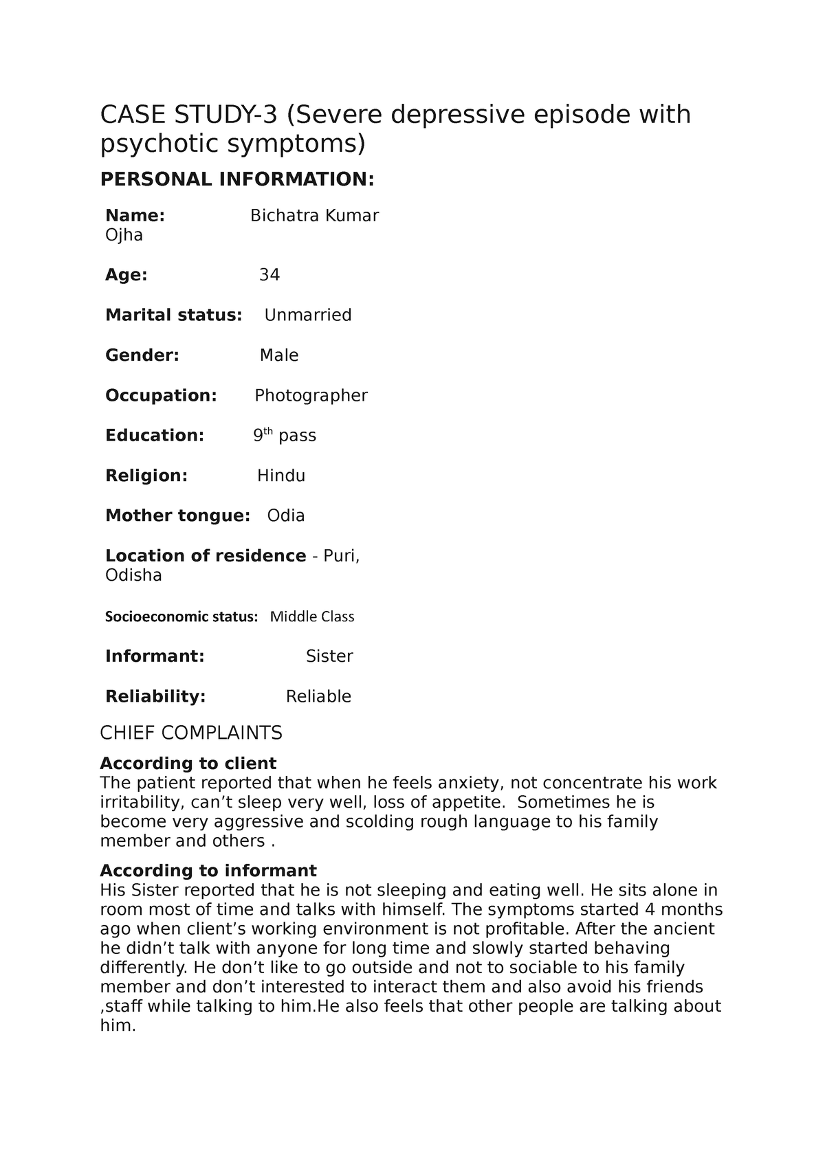 resistant depression case study