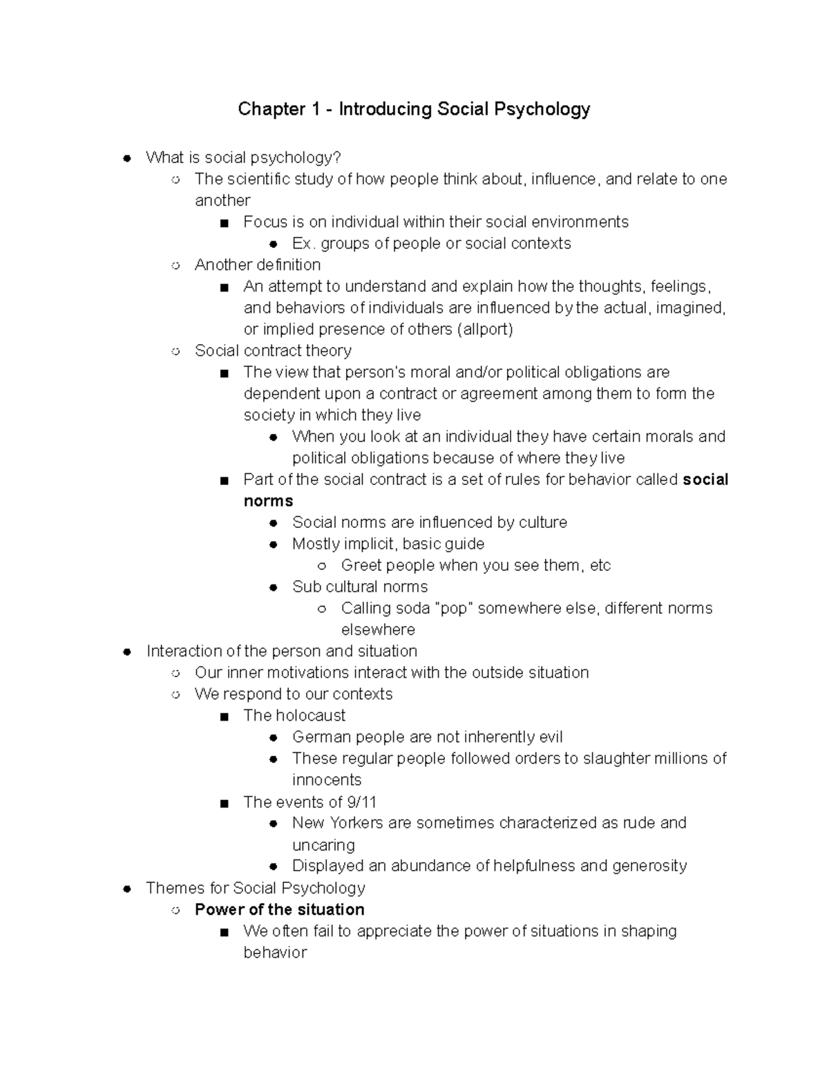 Chapter 1 - Introducing Social Psychology - Chapter 1 - Introducing ...