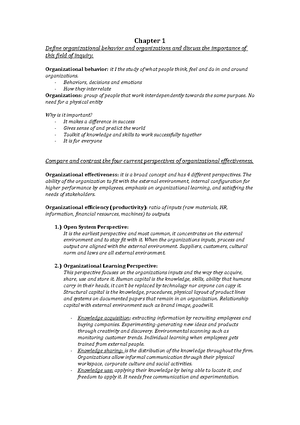 Chapter 1 - Chapter 1: Introduction to the Field of Organization ...