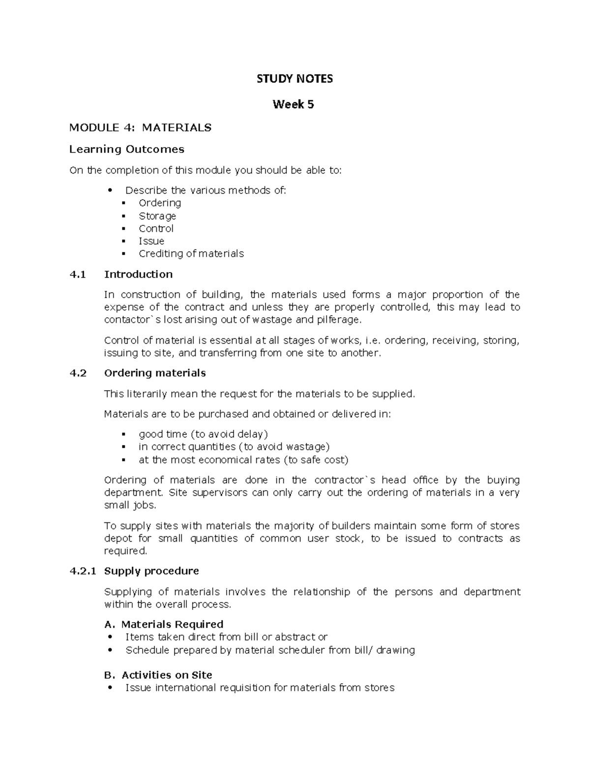 UNIT4: MATERIALS - STUDY NOTES Week 5 MODULE 4: MATERIALS Learning ...