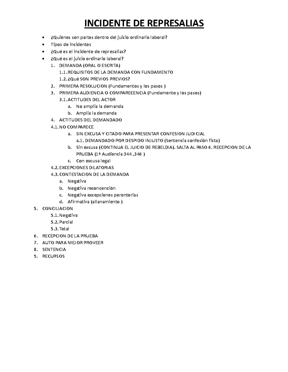 Incidente DE Represalias - INCIDENTE DE REPRESALIAS ¿Quiénes son partes ...