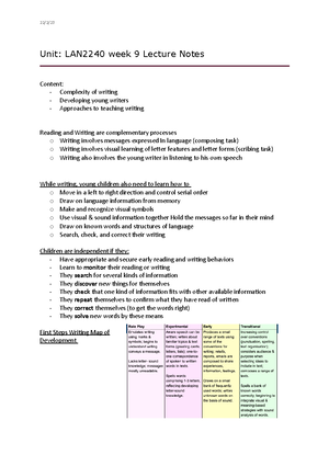 LAN2240 week 10 lecture notes - 22/2/ Unit: LAN2240 Week:10 Lecture ...
