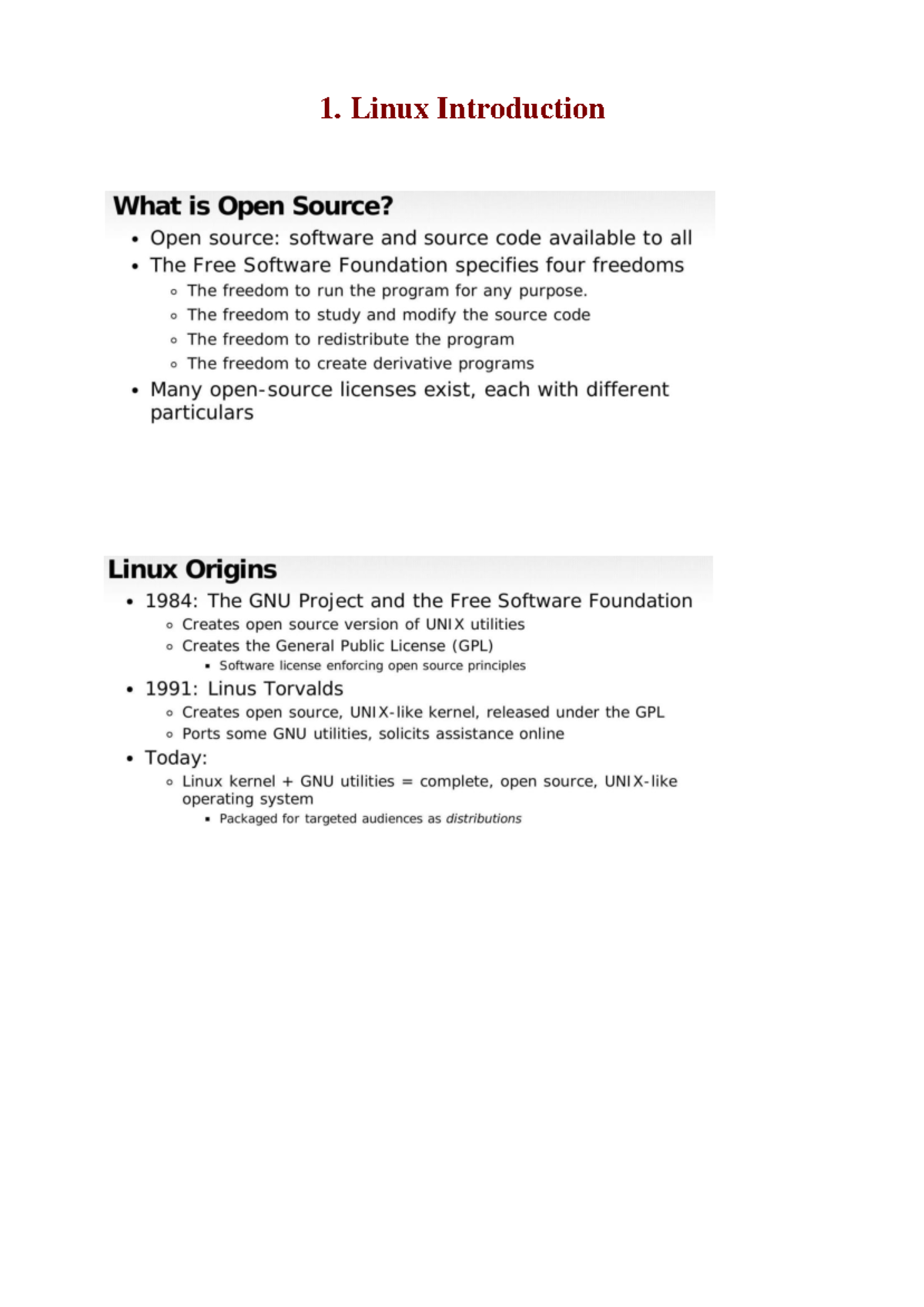 Linux+Quickstart+V5 - linux guide - 1. Linux Introduction Why Linux ...