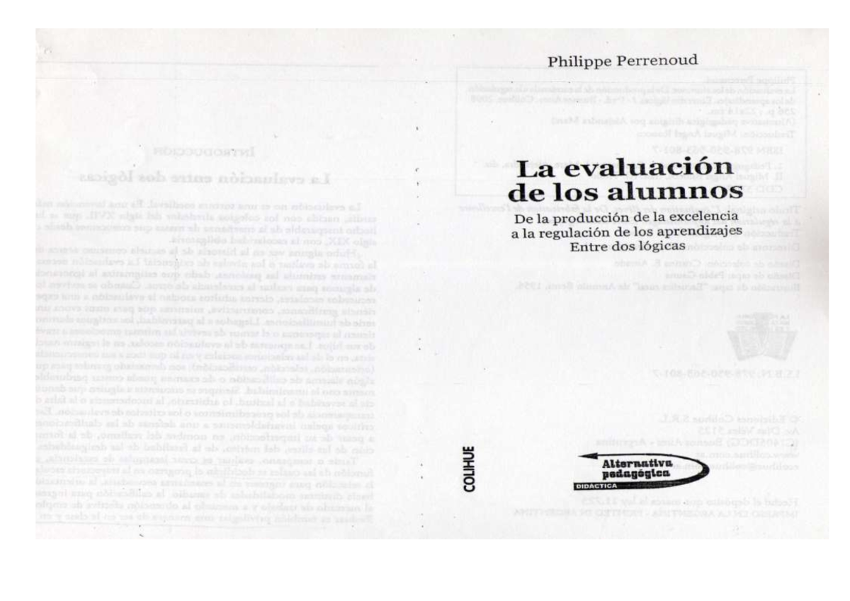 Philippe Perrenoud La Evaluación De Los Alumnos
