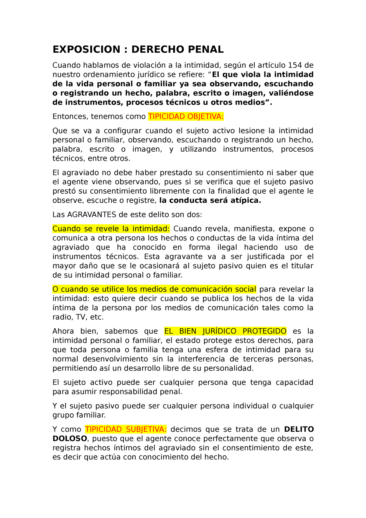 Resumen Derecho Penal Bueno Exposicion Derecho Penal Cuando Hablamos De Violación A La 7123