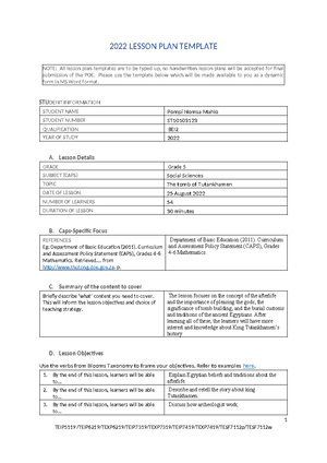 Sepedi lesson plan 2022-1 - 2022 LESSON PLAN TEMPLATE STUDENT ...