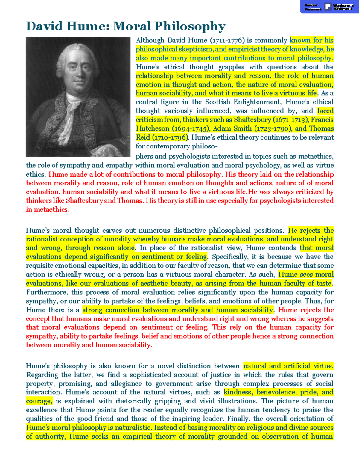 Hume Hume's Moral Philosophy Internet Encyclopedia of Philosophy-1 ...