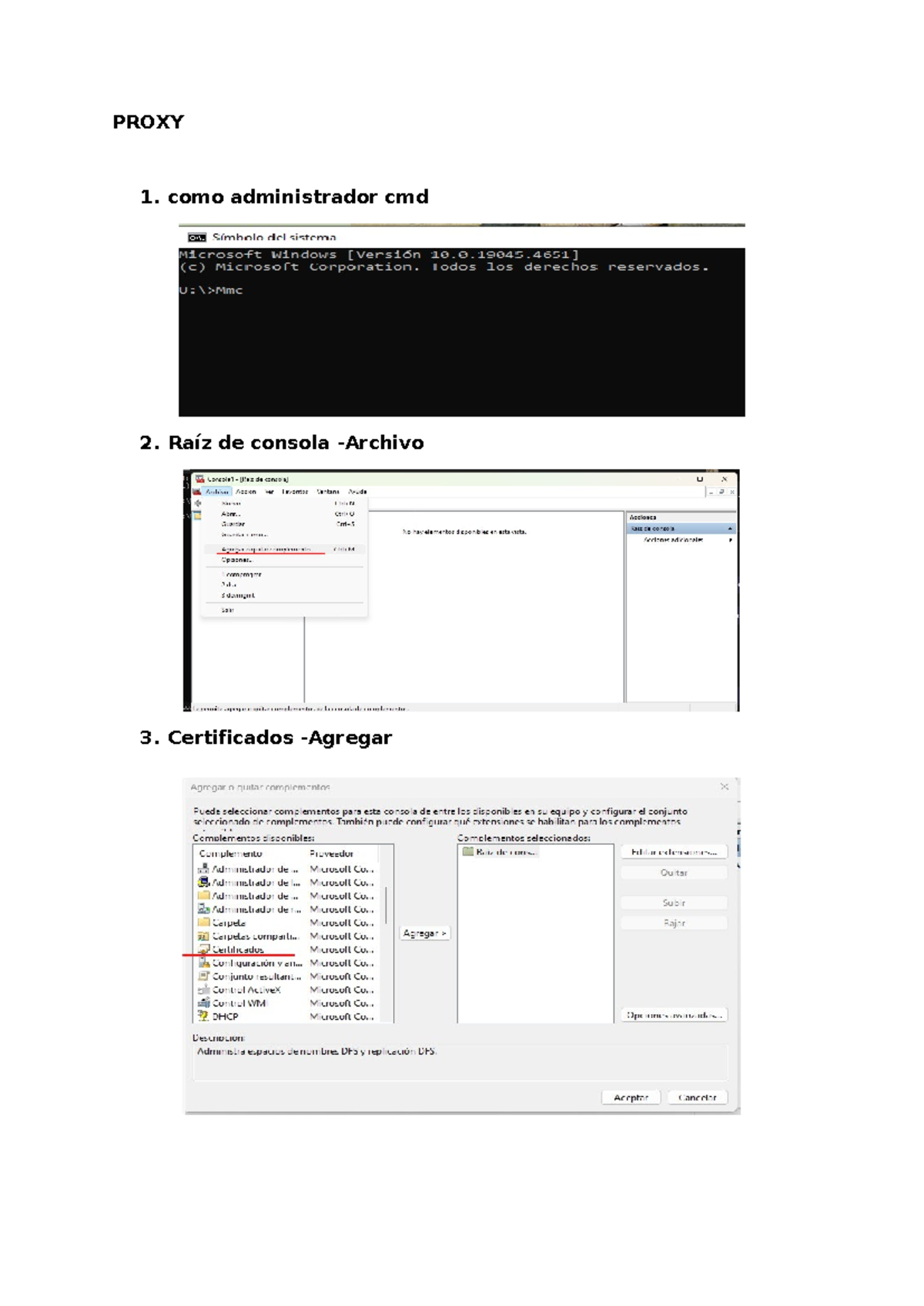 Proxy - Informatica - PROXY como administrador cmd Raíz de consola ...