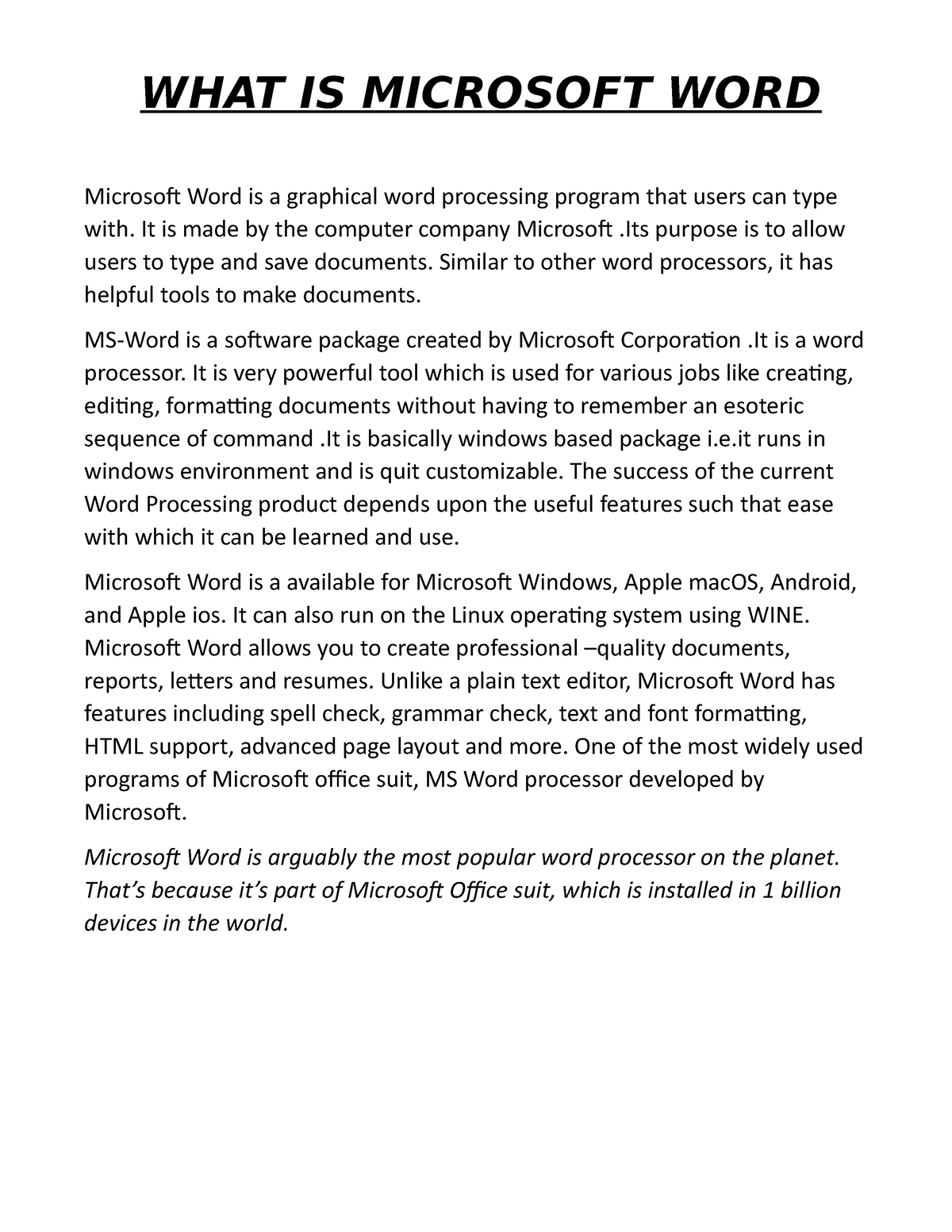 project-no-2-what-is-microsoft-word-microsoft-word-is-a-graphical