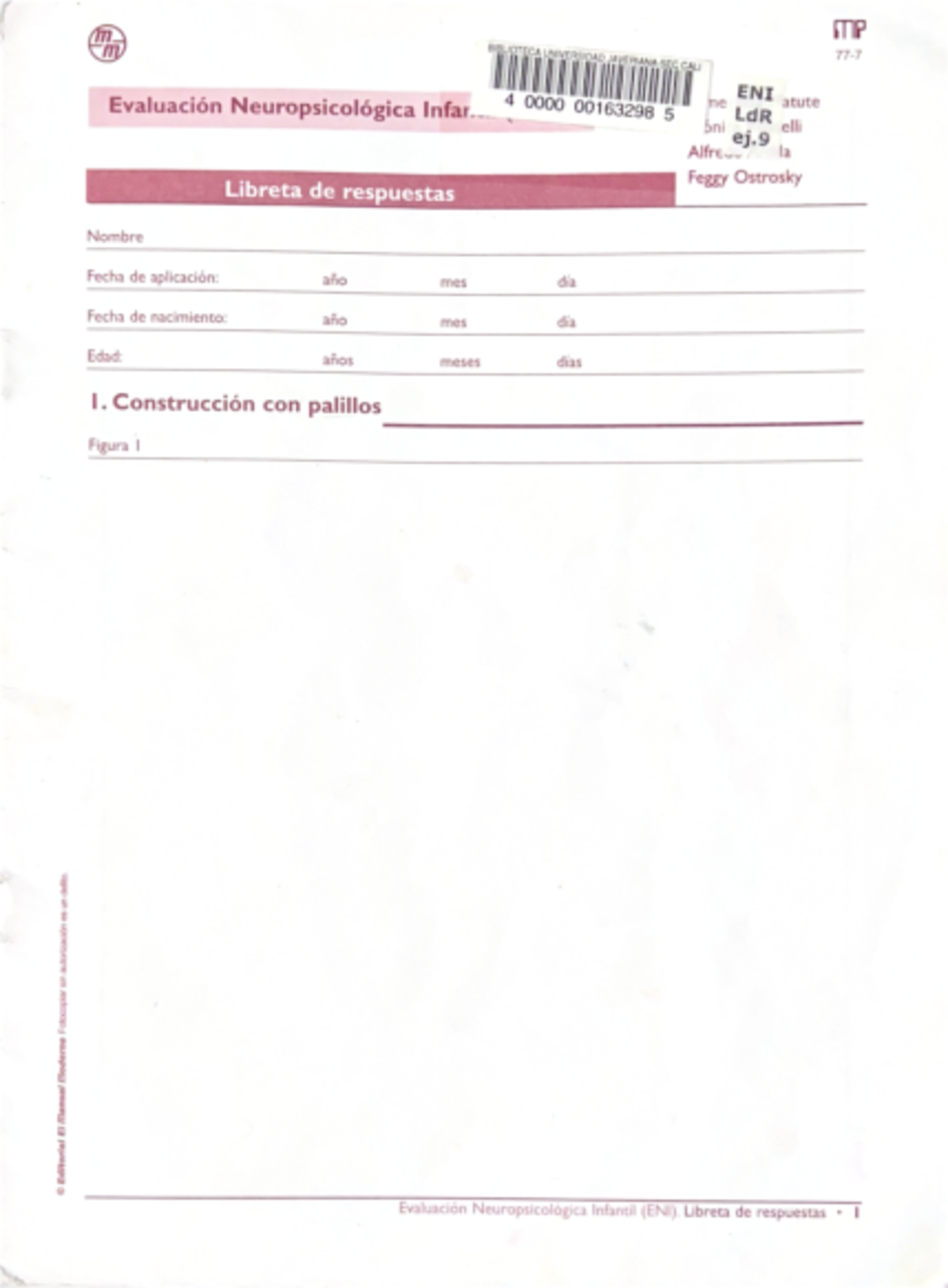 Lista De Respuesta - m m BIBLIOTECA UNIVERSIDAD SEC CALI ENI Evaluación ...