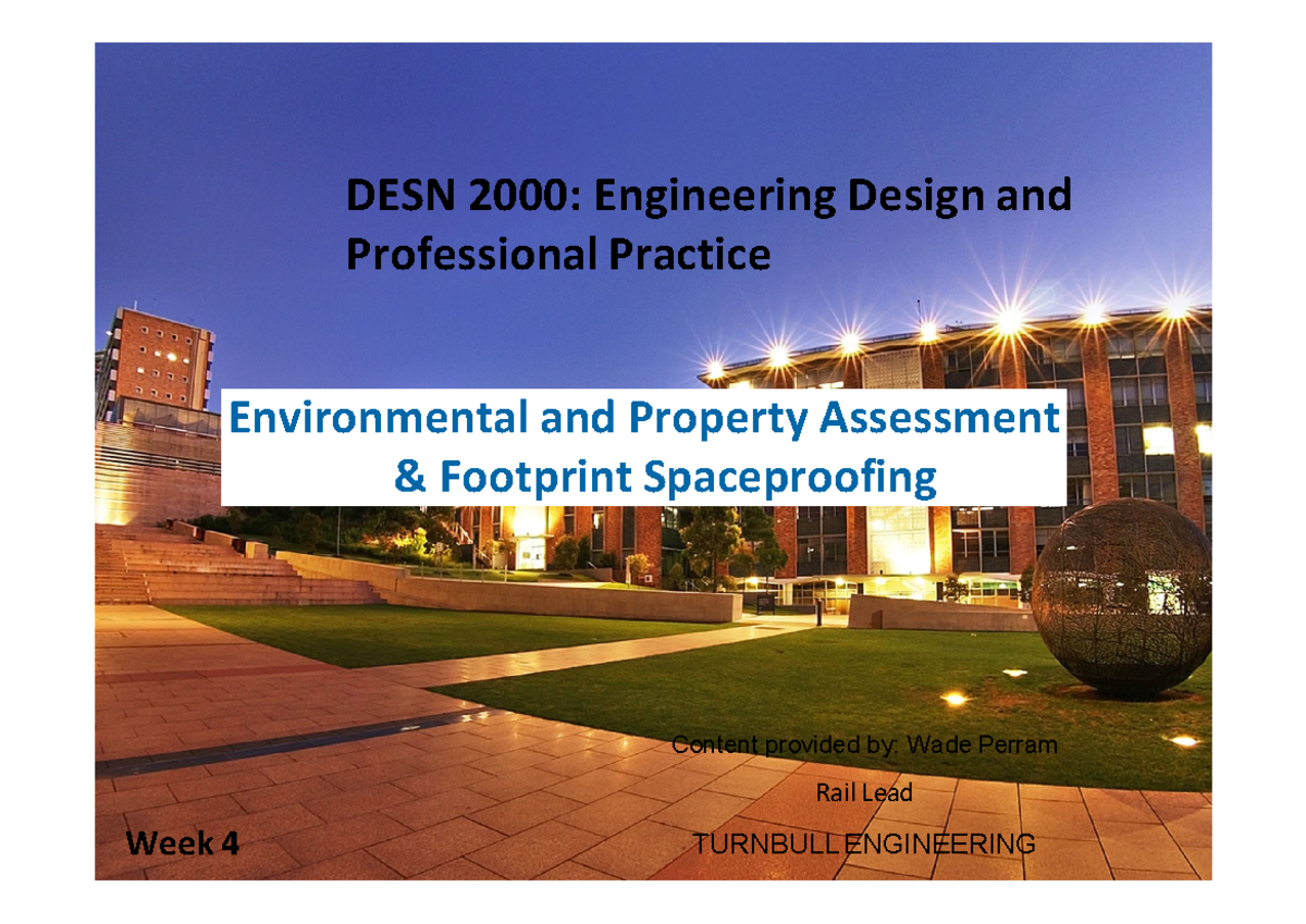 DESN2000 - Environmental and Property Assessment Footprint ...