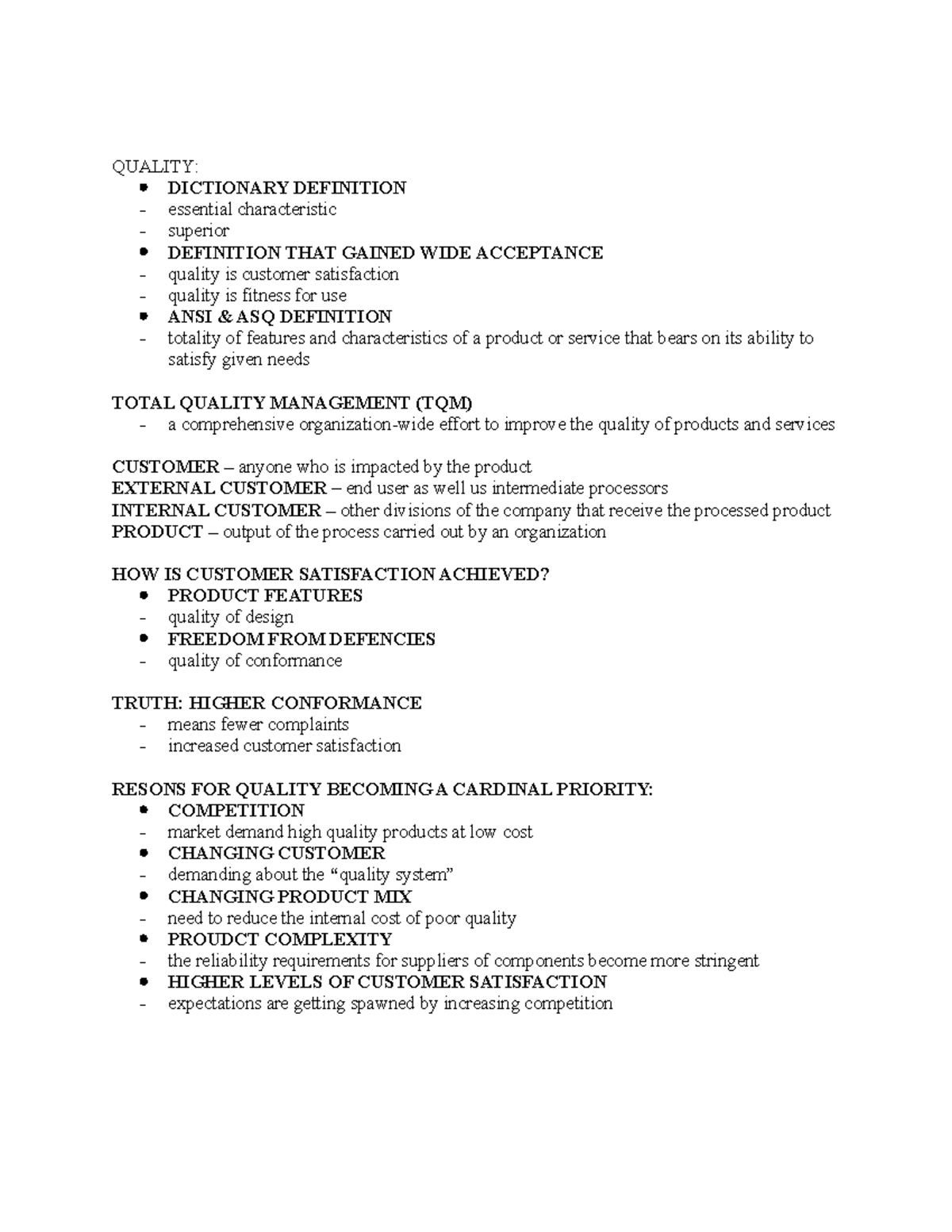 TQM- Reviewer-1 - QUALITY: DICTIONARY DEFINITION - essential ...