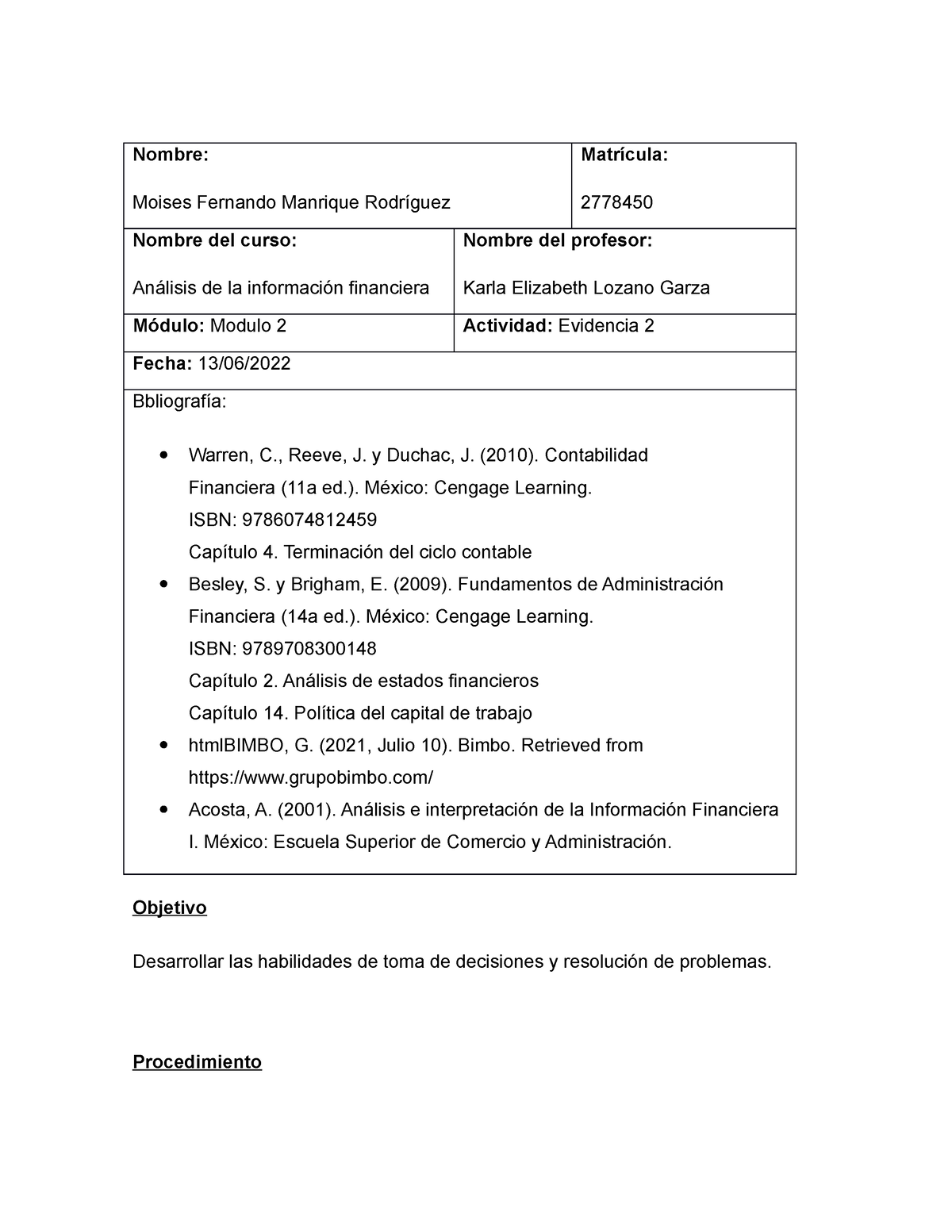 Evidencia 2- Análisis De La Información Financiera - Gestión De ...