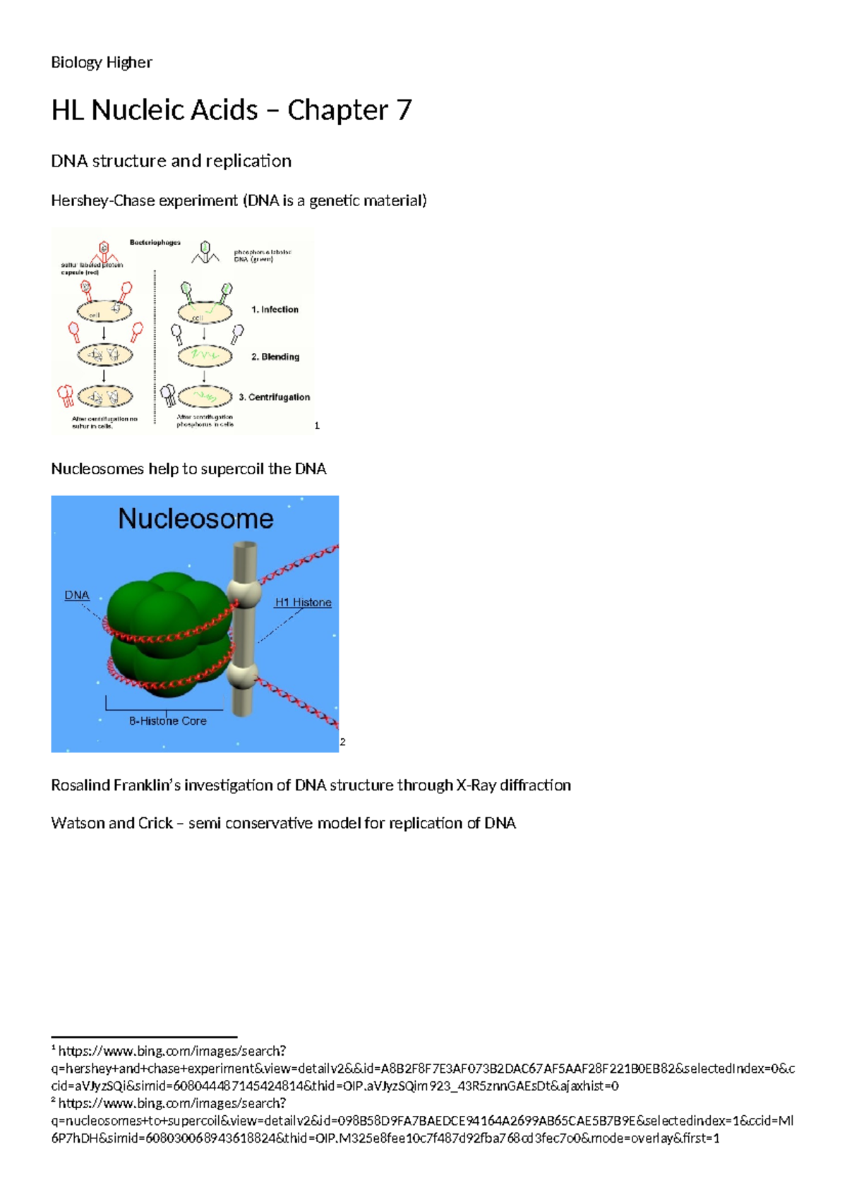 Chapter 7 hl nucleic acids - Biology Higher HL Nucleic Acids – Chapter ...