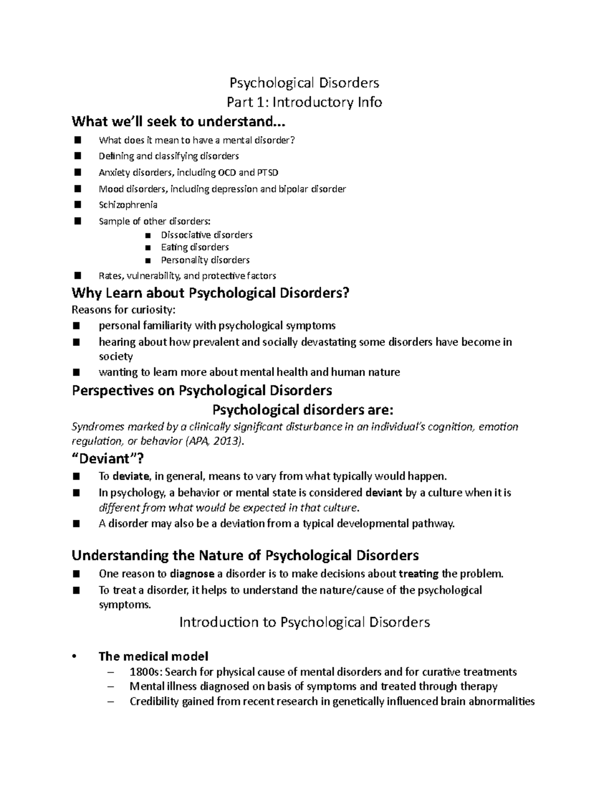 Psychological Disorders Overview Types Symptoms And Mechanisms Studocu