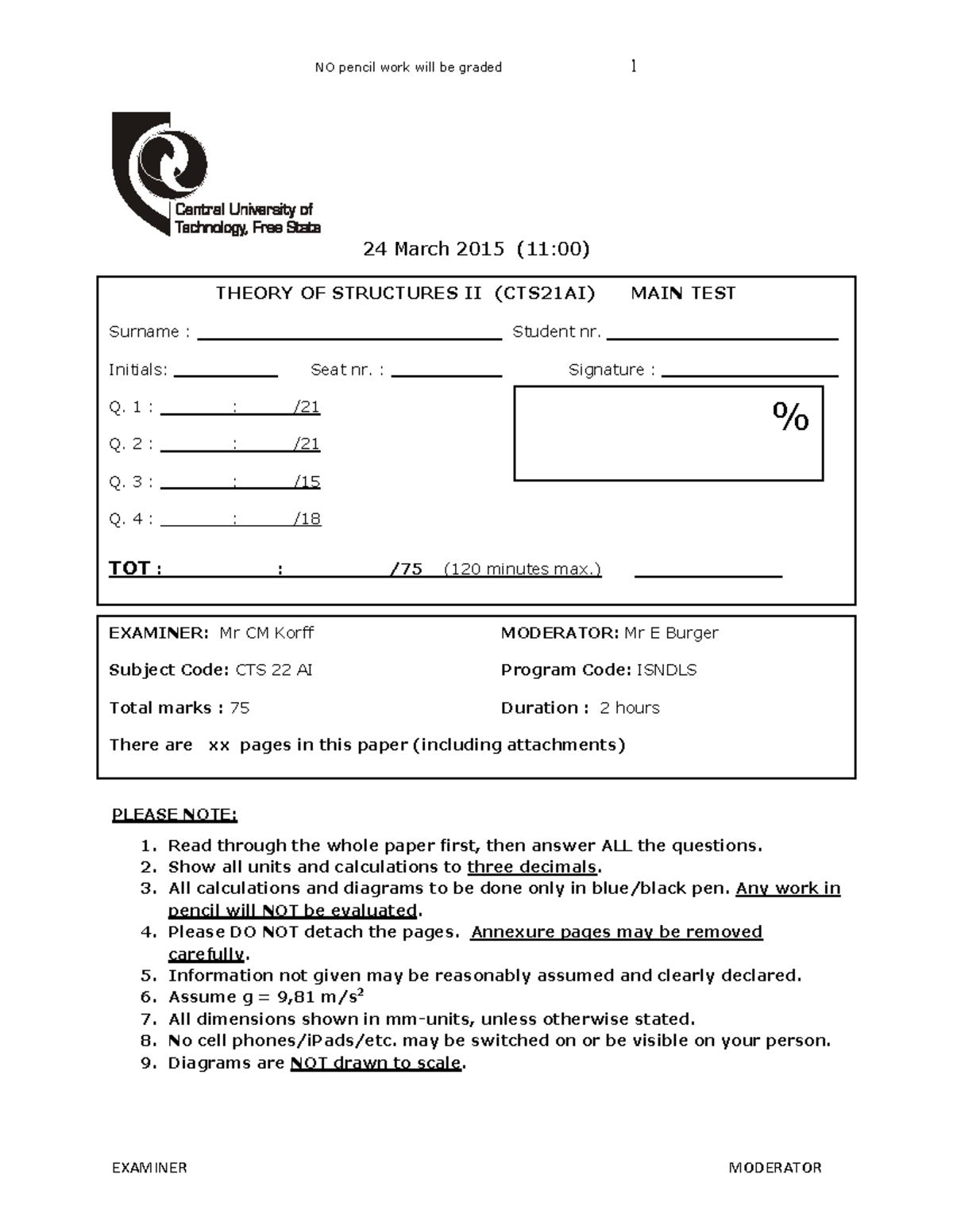 CTS2 MT S1 2015 - 24 March 201 5 (11:00) **PLEASE NOTE: Read through ...