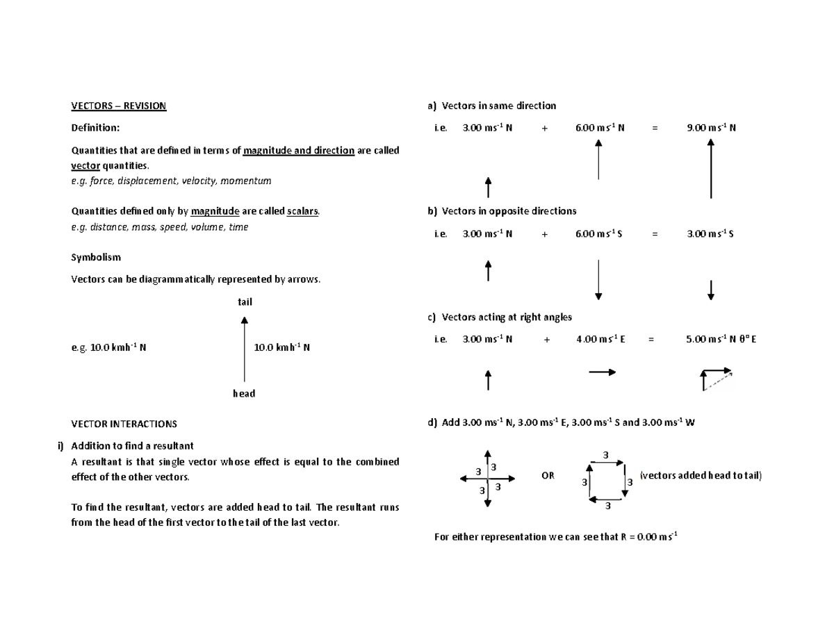 Vectors+ Notes++Vectors,+projectiles+and+circular+motion+combined ...