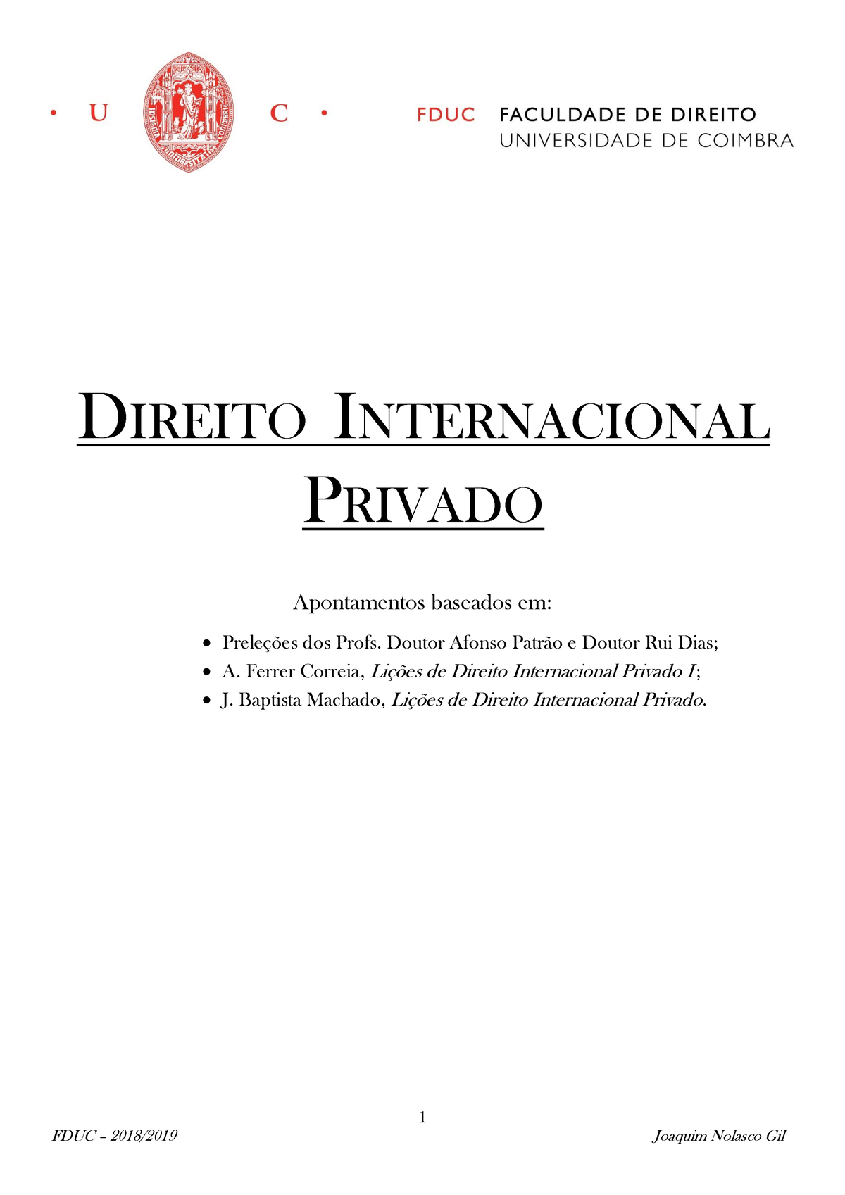 Direito Internacional Privado 1 - 1 DIREITO INTERNACIONAL PRIVADO ...