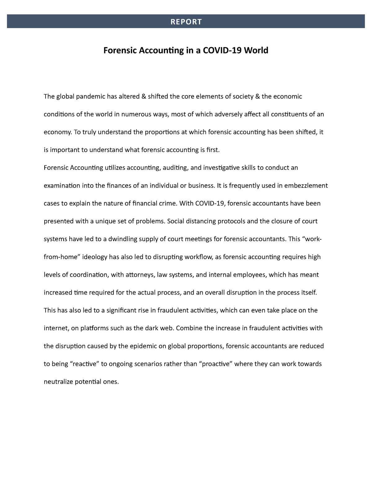 forensic accounting essay