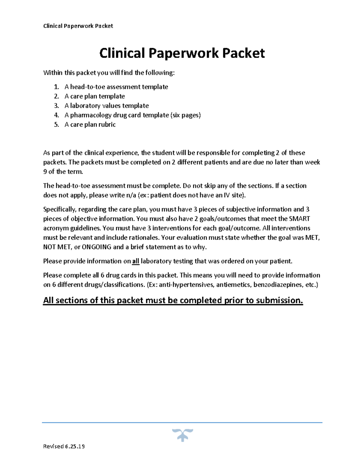 Clinical Paperwork Packet PDF - Clinical Paperwork Packet Within this ...