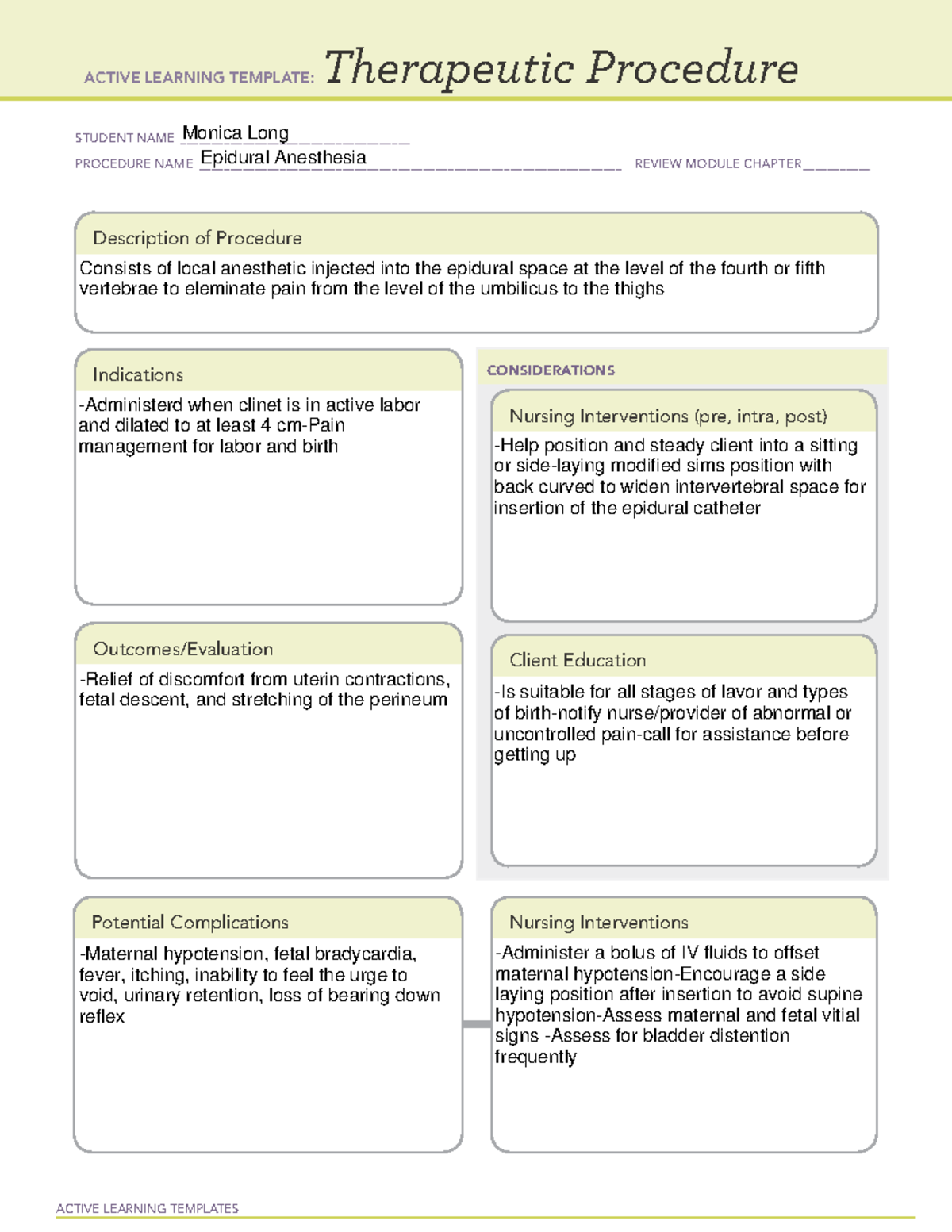 Responding To Hypotension Following Epidural Anesthesia - Maternal 