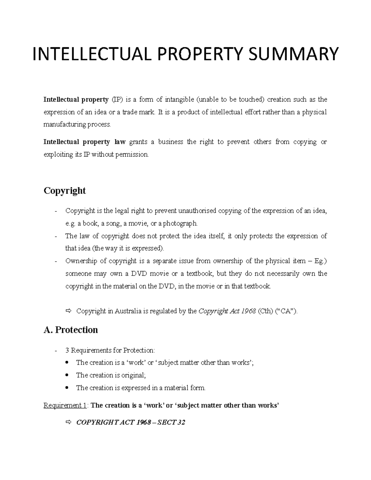 intellectual-property-law-summary-laws1100-uq-studocu