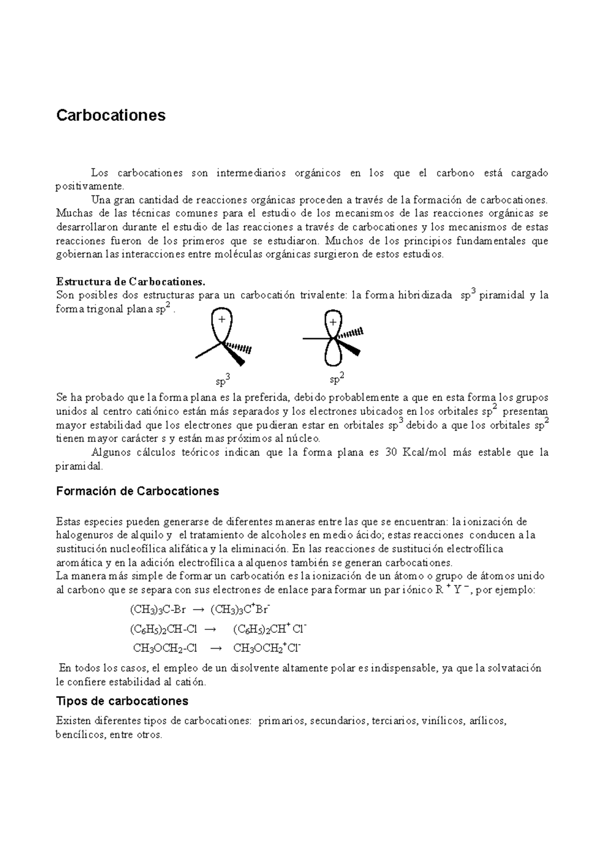 Carbocationes ...