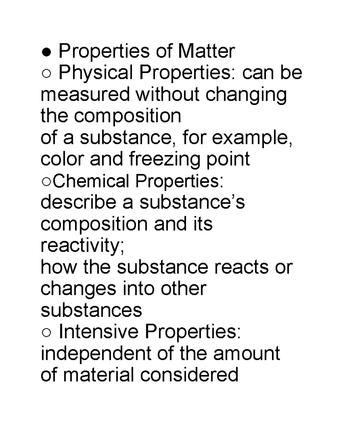 Properties of Matter - General Chemistry - Properties of Matter ...