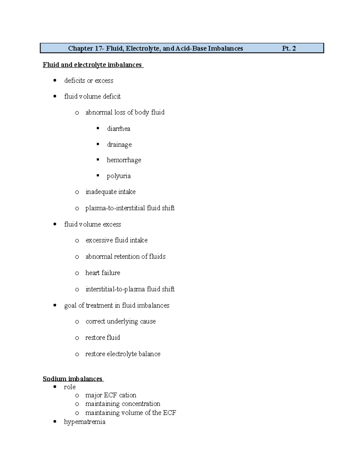 MED SURG- Ch 17 PART 2 - MED SURG Ch 17 Pt 2 Lecture Notes - Chapter 17 ...