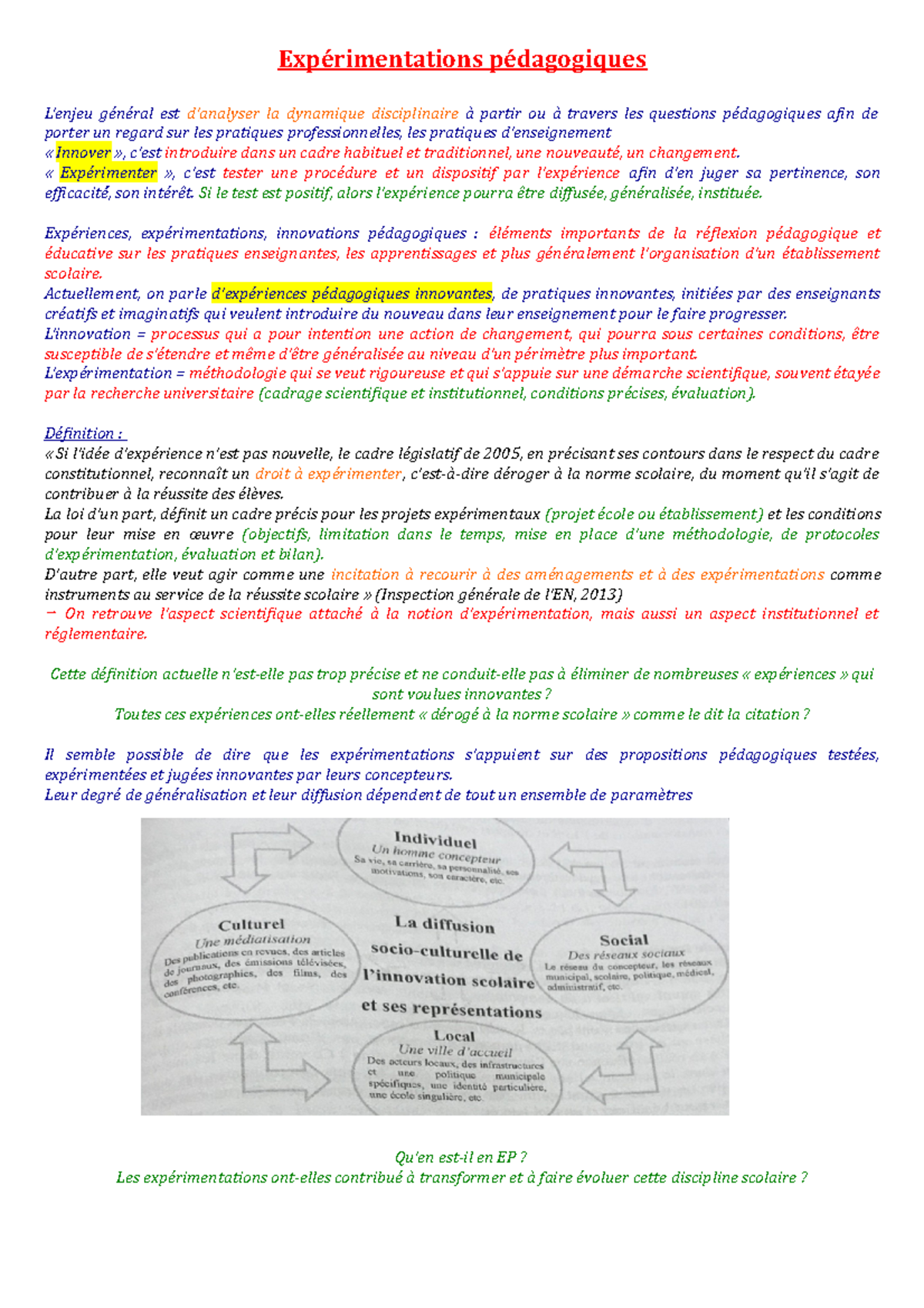 Expérimentations Pédagogiques - Expérimentations Pédagogiques L’enjeu ...