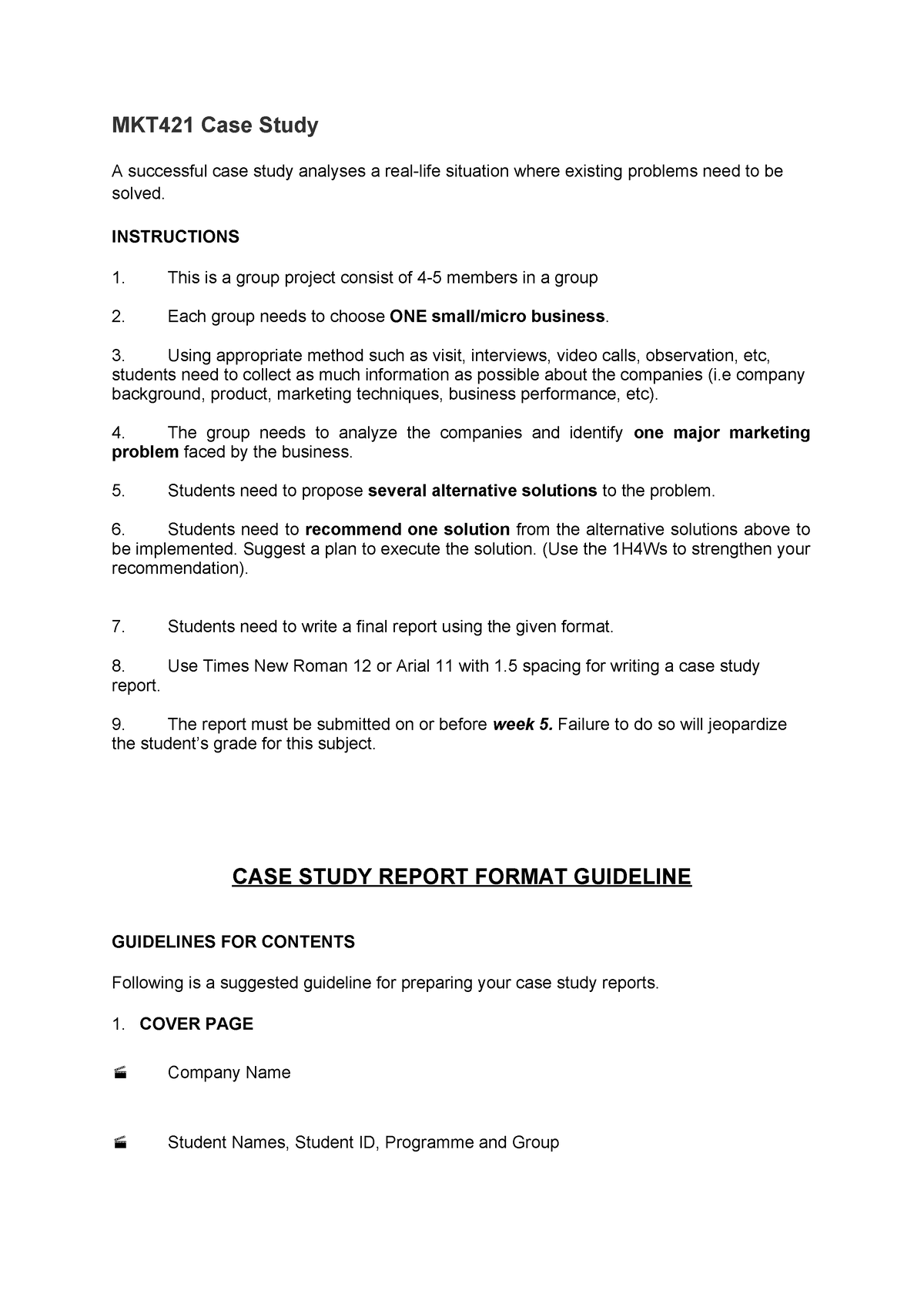 case study report format guideline