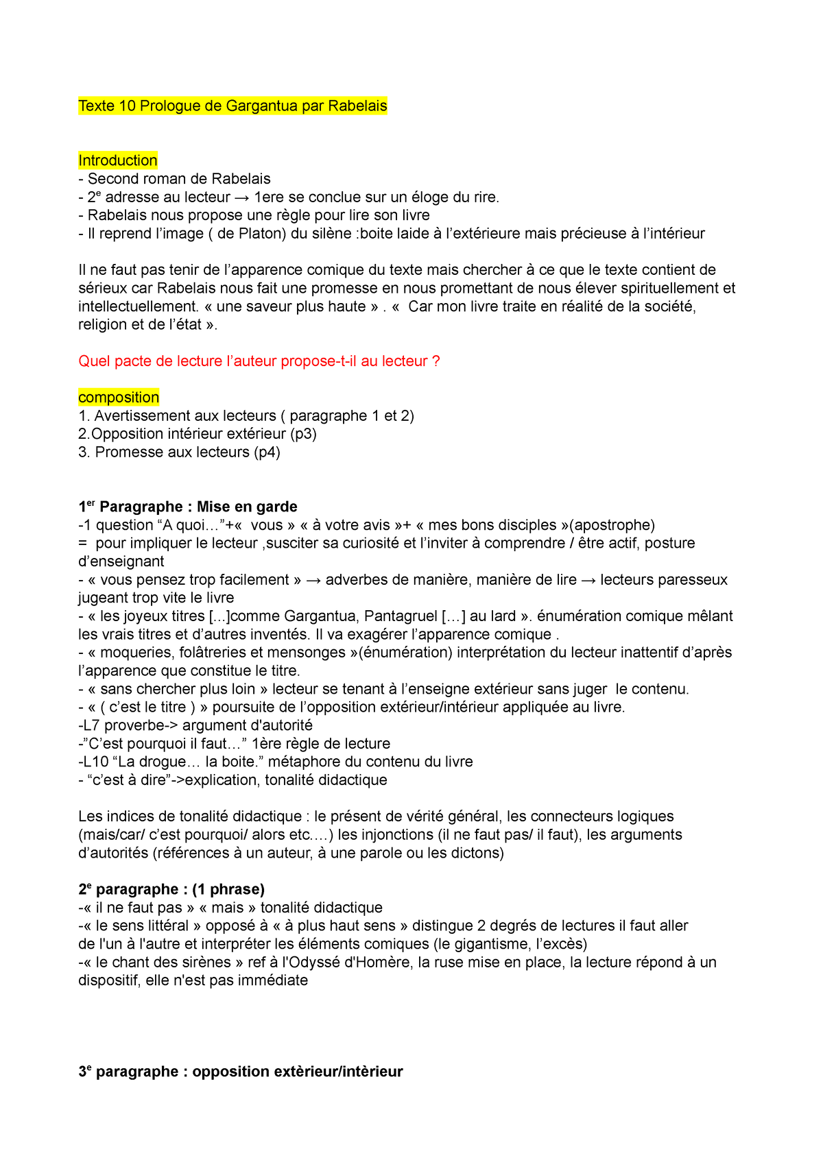 T10 Prologue Gargantua 629 Texte 10 Prologue De Gargantua Par