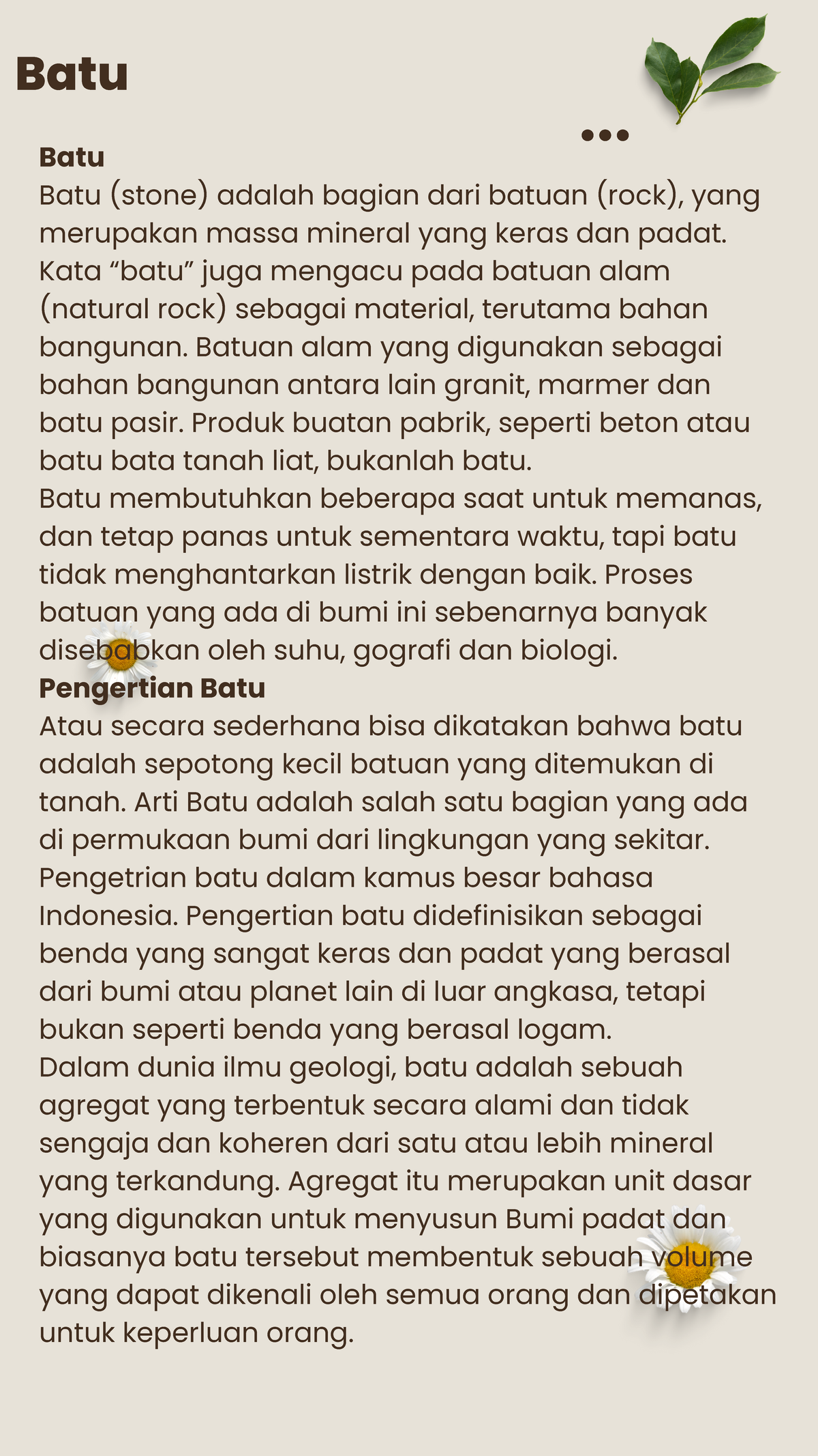 13. Pengertian Batu - Batu Batu (stone) Adalah Bagian Dari Batuan (rock ...