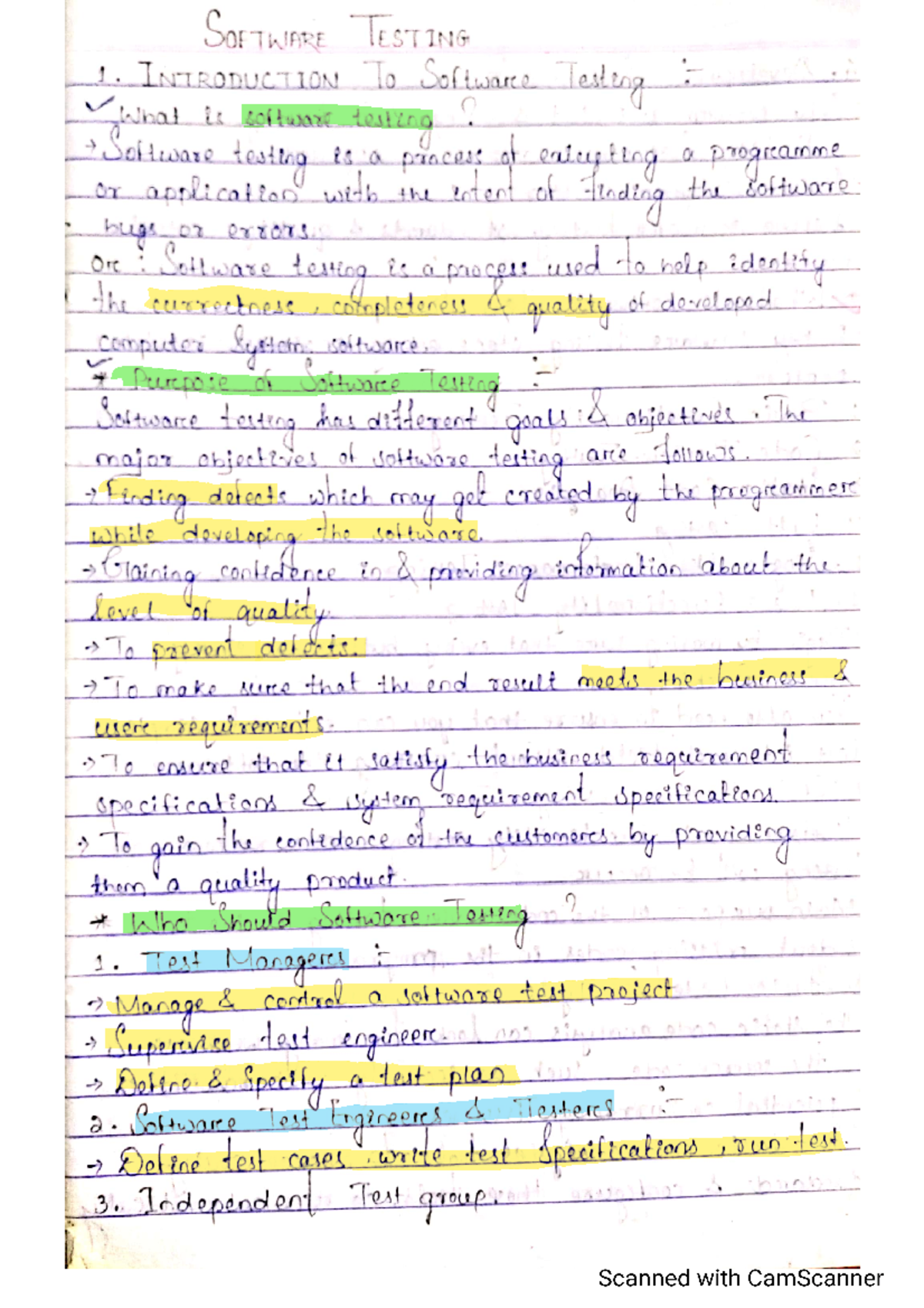 All units - SOFTWARE TESTING 1. INTRODUCTION To Software Testing ...