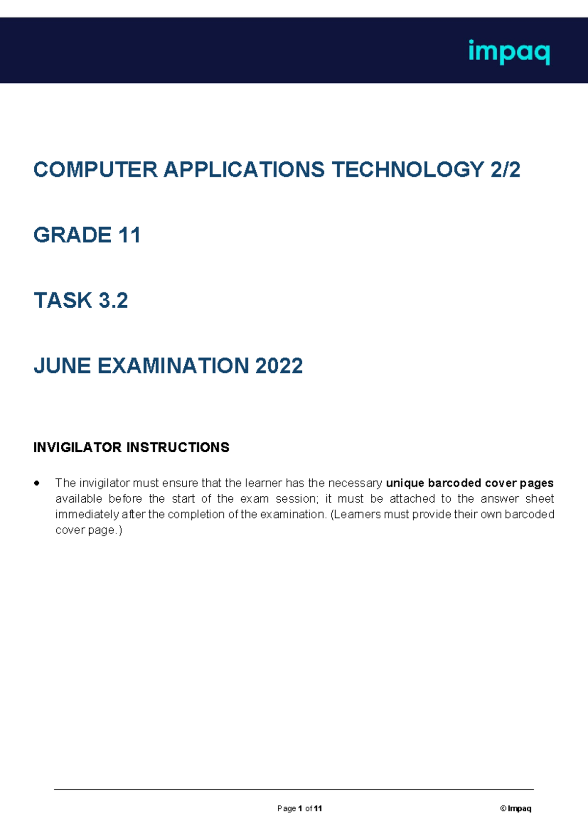 2022-CAT-Grade 11-June Exam-Paper 2 - COMPUTER APPLICATIONS TECHNOLOGY ...