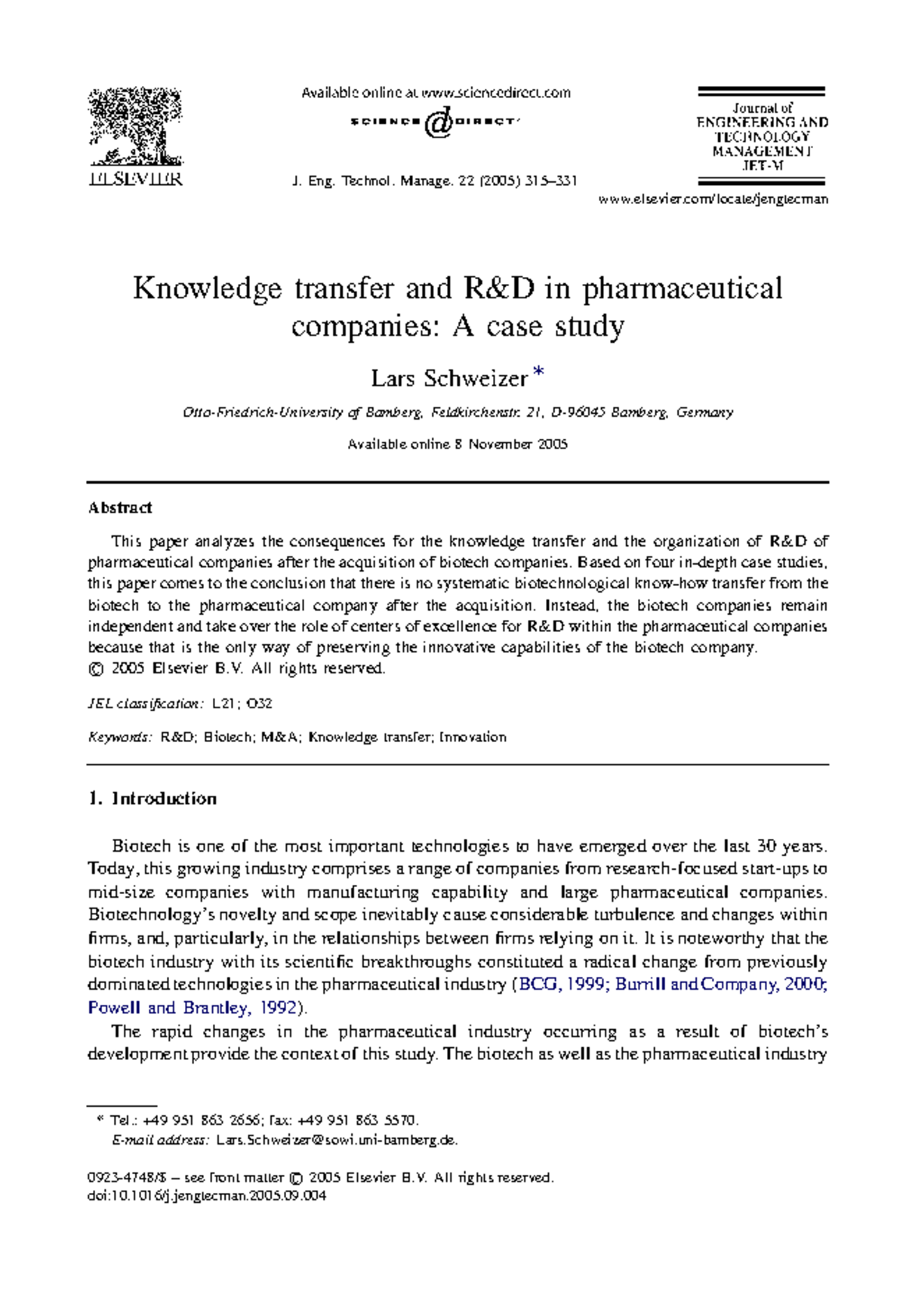 KBV BT - Case - Case Study on knowledge transfer in pharmaceutical ...