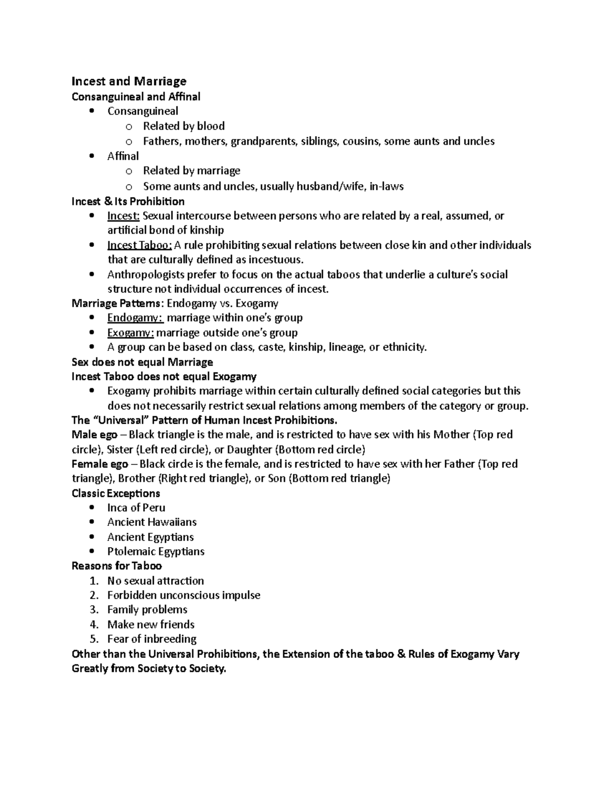 Marriage and Kinship - Incest and Marriage Consanguineal and Affinal ...