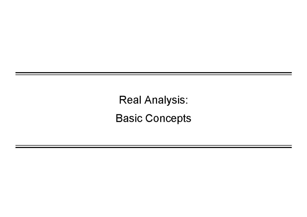 Real Analysis Basic Concepts Norm and Distance Recall that