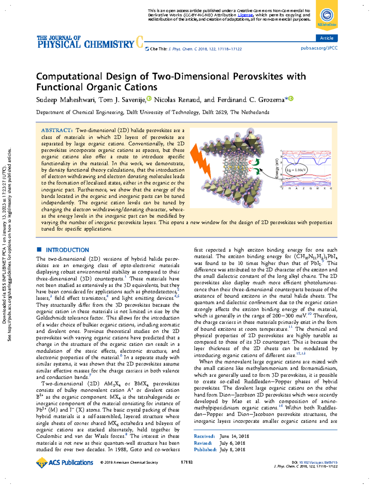 Computational Design of Two-Dimensional Perovskites with Functional ...