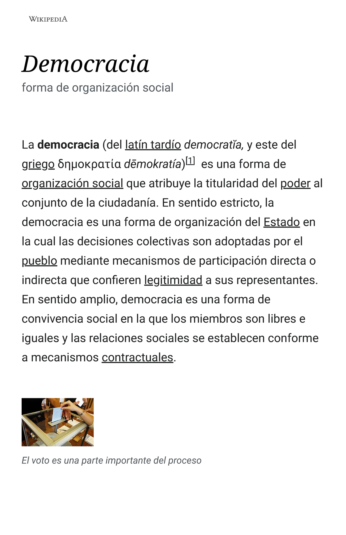 Democracia - Wikipedia, La Enciclopedia Libre - Democracia Forma De ...