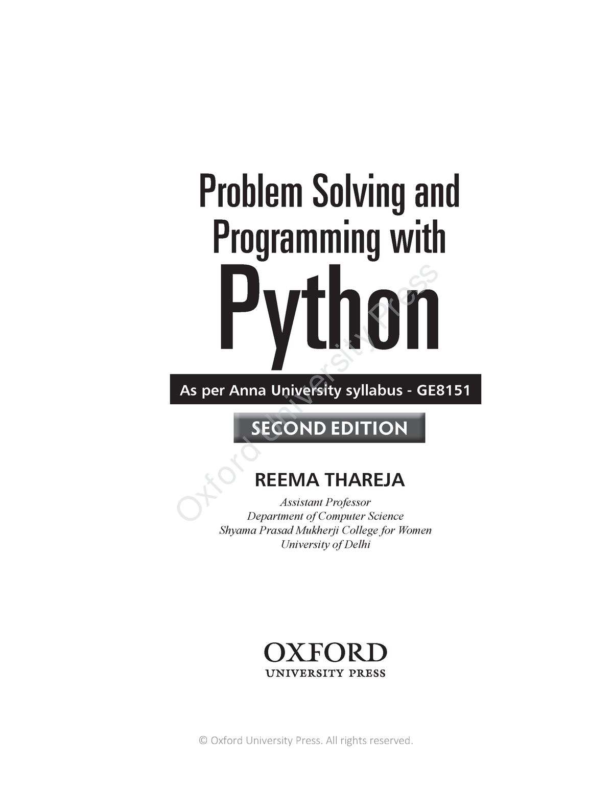 python programming using problem solving approach by reema thareja