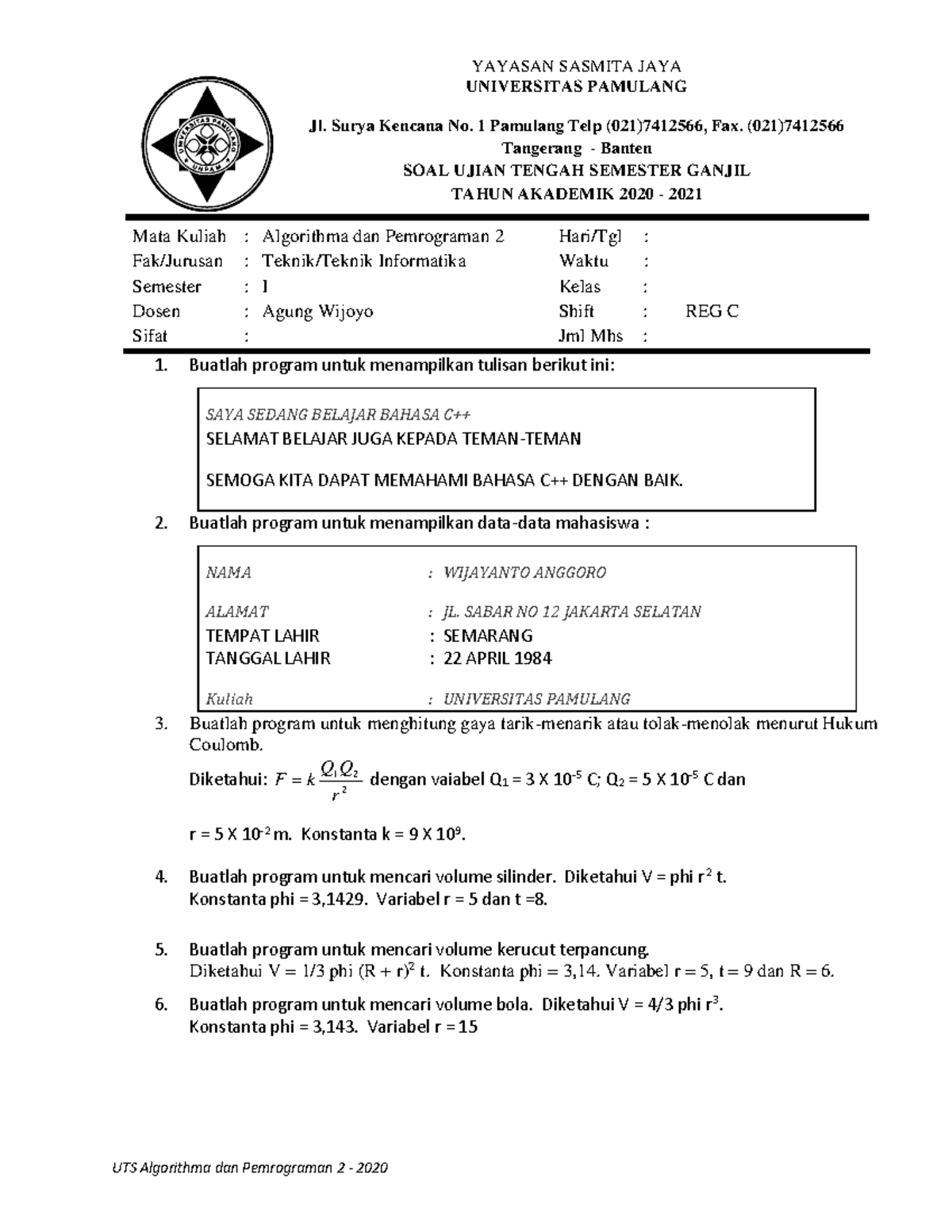 Soal-uts-algoritmaprogram 2 compress - YAYASAN SASMITA JAYA UNIVERSITAS ...