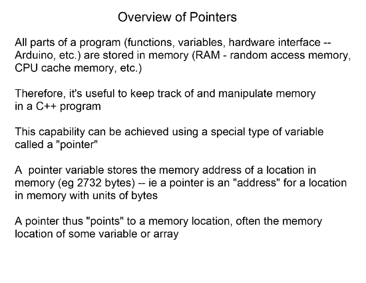 Pointers 1_Concept discussed - Important Uses of Pointers Supports ...