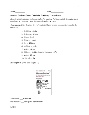 Reconstitution Problems - Reconstitution Problems Sample: 5. Ampicillin 