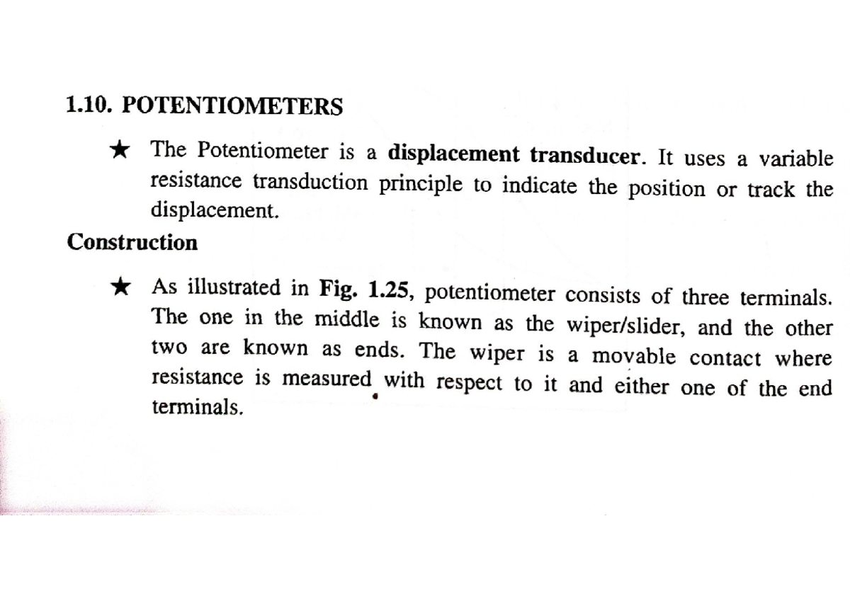 M1 potentiometer and LVDT Mechatronics KTU Studocu