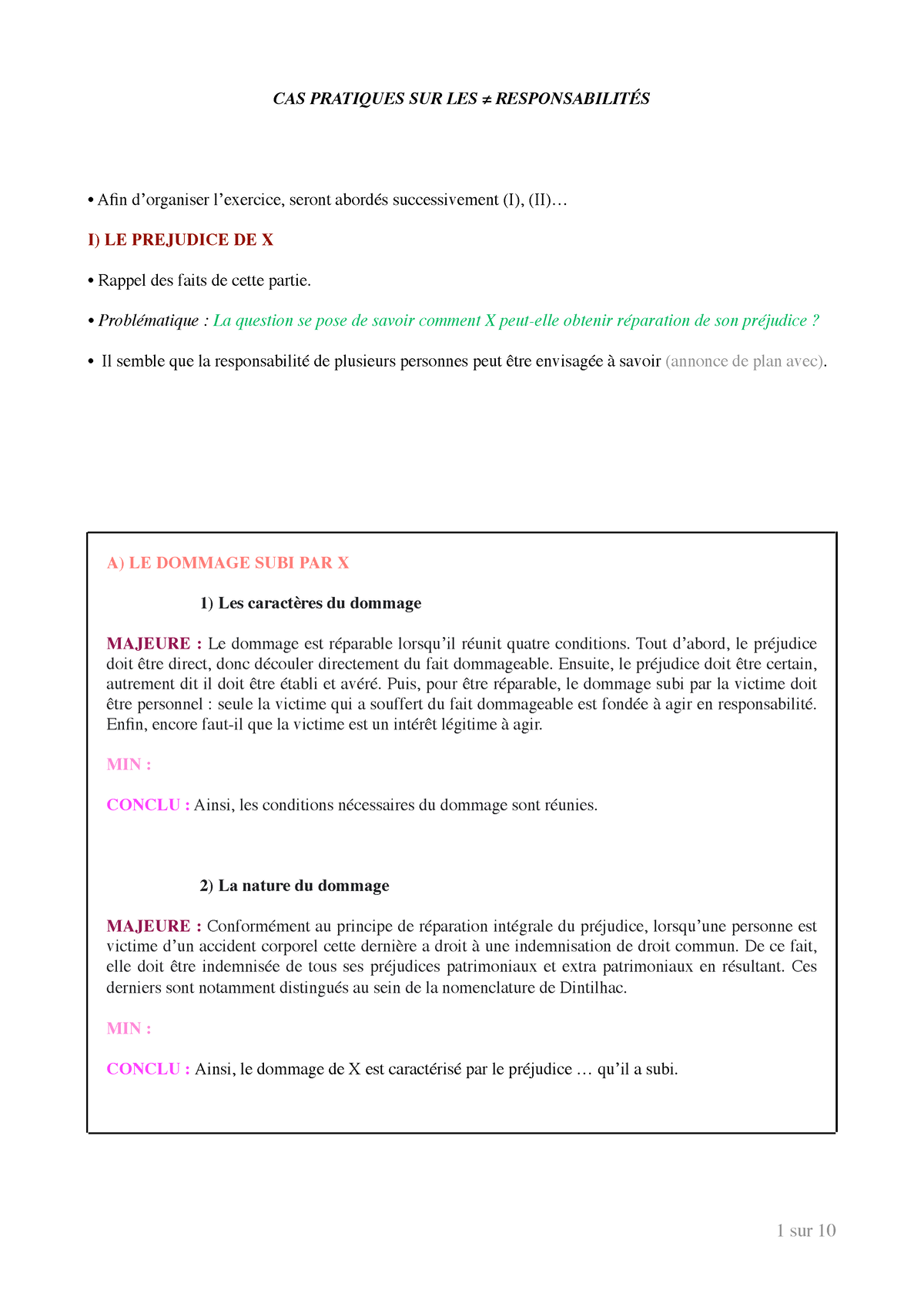 M Thodologie Cas Pratique Responsabilit Cas Pratiques Sur Les