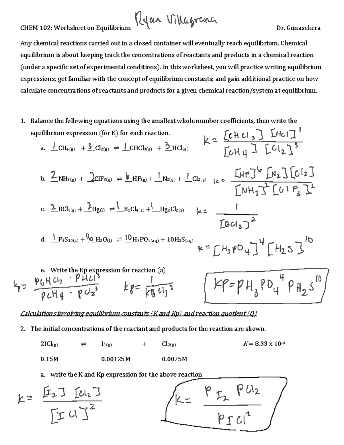 Equilibrium+Concepts+%28Chapter+12+%26+15-1+Zumdahl+Chemistry-Atoms ...