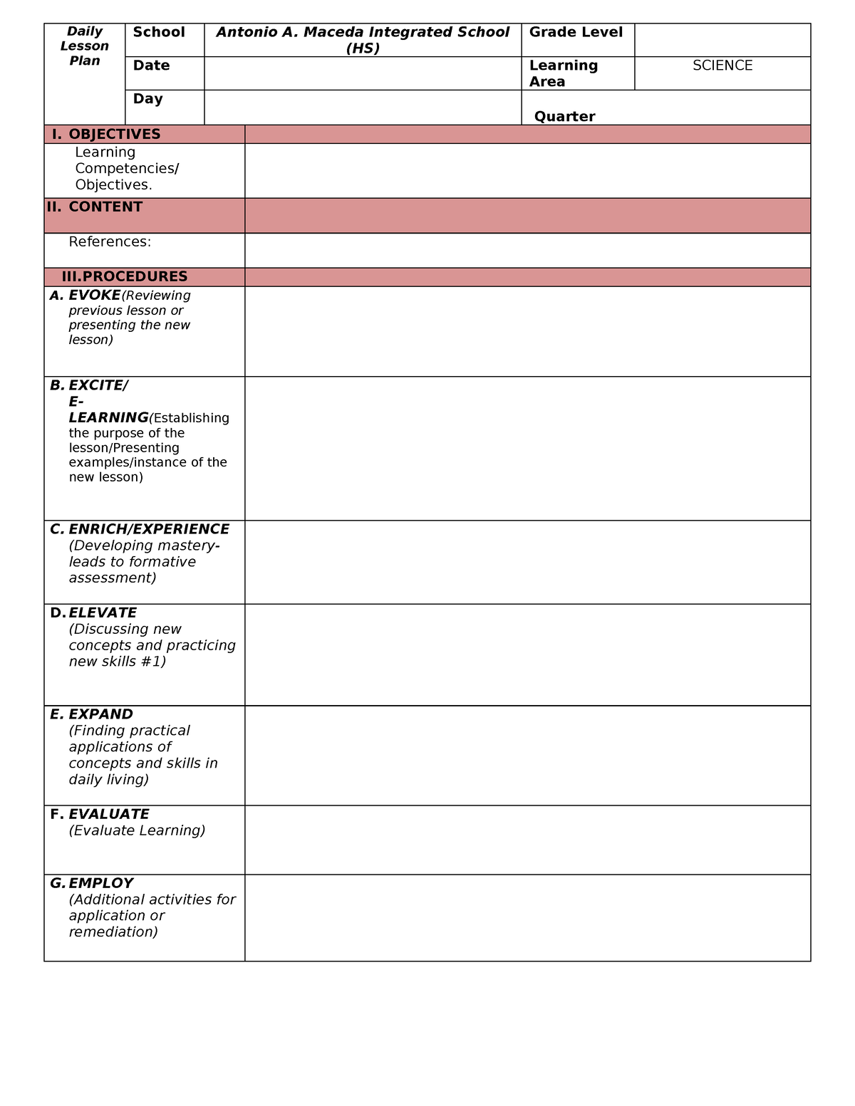 DLP - Lesson Plan - Daily Lesson Plan School Antonio A. Maceda ...